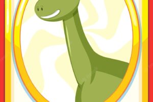 Brontosaurus dinosaur cartoon card