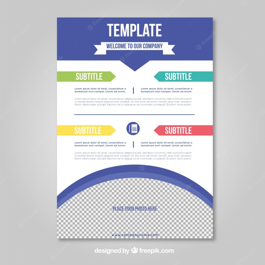 Business brochure in a5 size with flat style