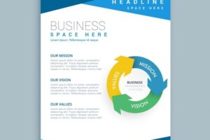 Business brochure template with chart