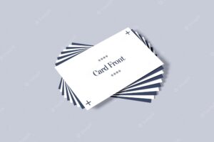 Business card stack mockup