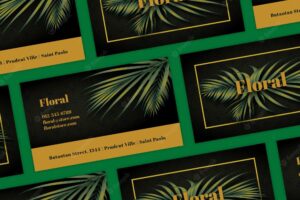 Business card with natural motifs