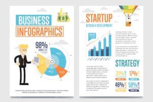 Business infographics banner set with chart
