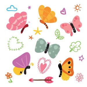 Butterflies illustrations collection
