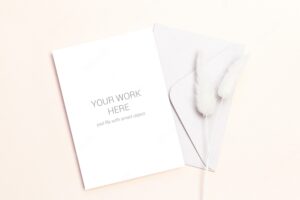 Card mockup with gray envelope