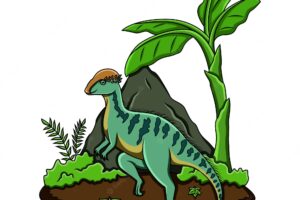 Cartoon amargasaurus in the jungle