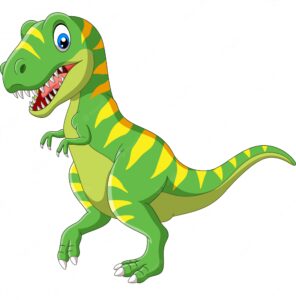 Cartoon green dinosaur