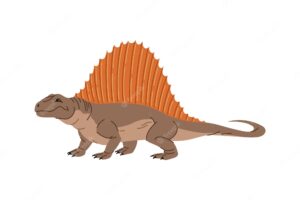 Cartoon spinosaurus therapod dinosaur spines back