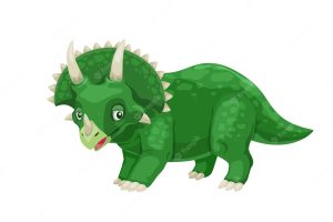 Cartoon triceratops dinosaur comical character