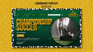 Championship school of soccer landing page template