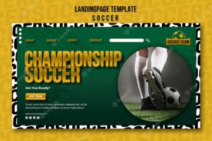 Championship school of soccer landing page template