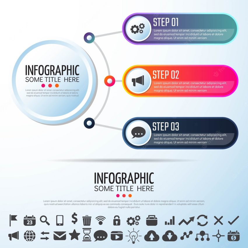Circle infographics template design