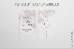Classic vertical business card mockup