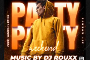 Club dj party flyer social media post