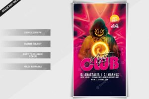 Club night party instagram web banner template