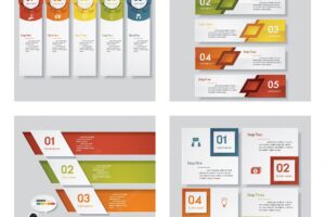 Collection of 4 various color design template