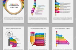 Collection education infographics template.