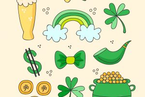 Collection of hand drawn st. patrick's day elements
