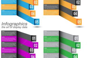 Collection infographic template for modern data visualization and ranking
