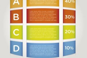 Colored curved banners infographic
