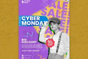 Colorful cyber monday print template