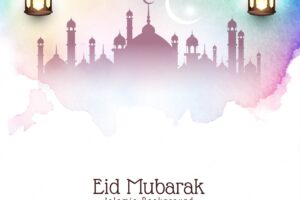 Colorful eid mubarak elegant decorative