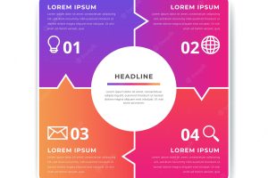 Colorful gradient infographic elements template