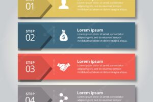 Colorful infographic banners with steps