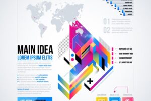Colorful infographic with geometric shapes