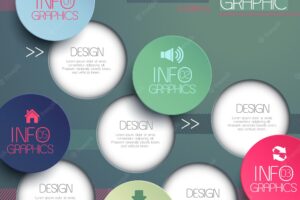Colorful modern paper circle infographic elements template