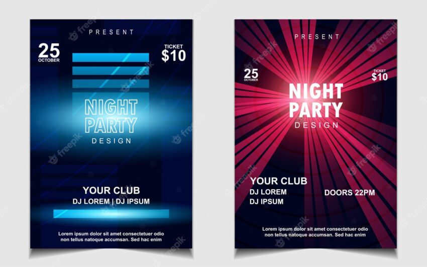 Colorful night dance party music flyer or poster design