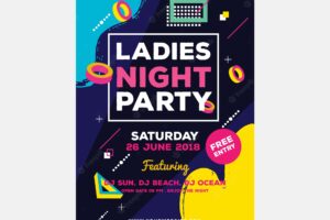 Colorful party poster with abstract style
