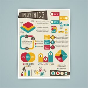 Colorful set of great charts for infographics