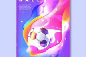 Colorful tournament football poster template