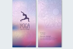 Colorful yoga banners