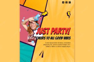Comic style party flyer template