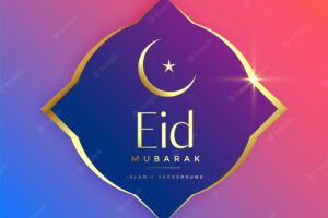 Creative colorful eid mubarak golden design