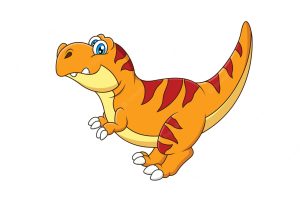 Cute and adorable cartoon tyrannosaurus rex vector