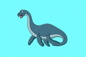 Cute and adorable plesiosaurus cartoon vector