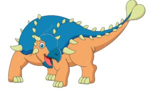 Cute ankylosaurus cartoon. cute animal cartoon. vector illustration
