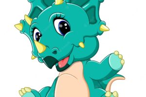 Cute baby triceratops cartoon