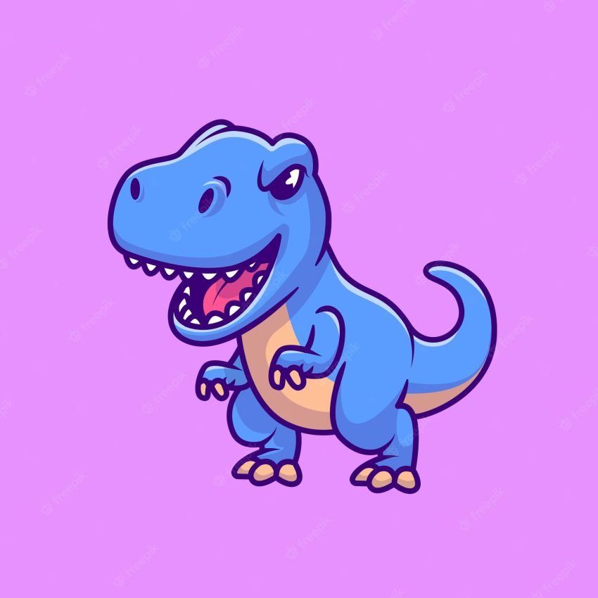 Cute blue tyrannosaurus rex