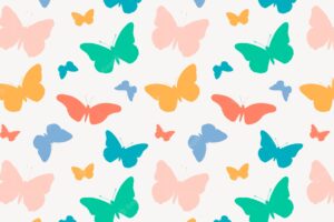 Cute butterfly background pattern, colorful design vector