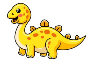 Cute little stegosaurus dinosaur cartoon