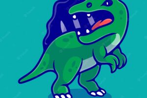 Cute spinosaurus dinosaur illustration suitable for mascot sticker and tshirt design