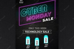 Cyber monday concept flyer template