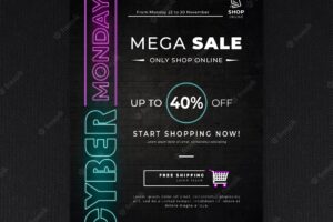 Cyber monday concept poster template