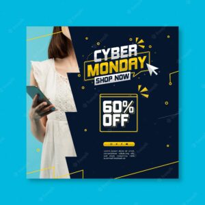 Cyber monday flyer square