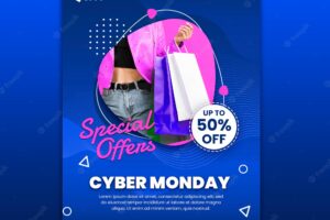 Cyber monday flyer with photo
