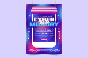 Cyber monday poster or flyer design template is easy to customize