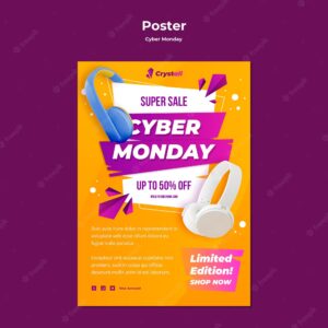 Cyber monday poster template